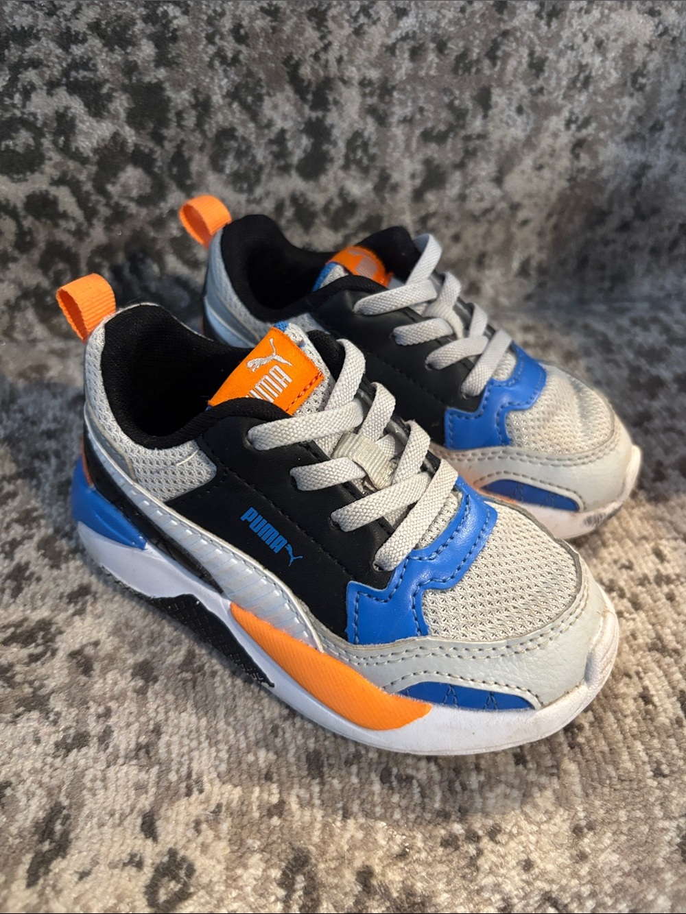 Puma x-ray 2 square AC toddler 7 Grey Blue Orange Low-Top Sneakers